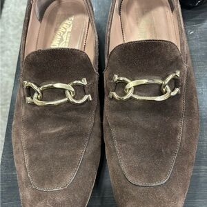 Salvatore Ferragamo Men's Brown Suede Loafers
